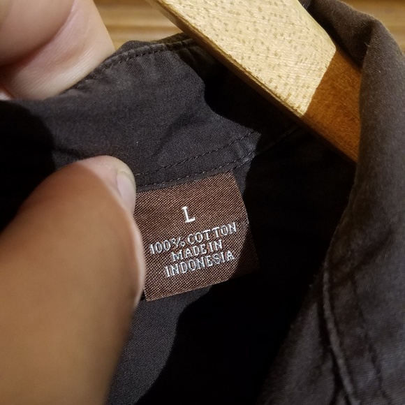 Perry Ellis button up Brown Men's size (L) A11 - Picture 5 of 5